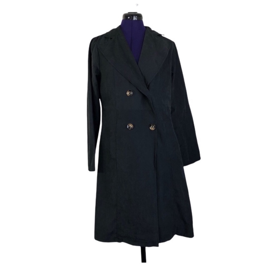 Shein Black Faux Suede Long Jacket